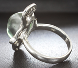 Серебряное кольцо с зеленым аметистом, цитринами и сапфирами