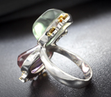 Серебряное кольцо с аметрином, зеленым аметистом, разноцветными турмалинами и сапфирами Серебро 925