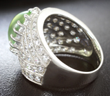 Широкое серебряное кольцо с пренитом Серебро 925