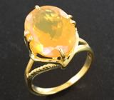 Золотое кольцо с ограненным мексиканским опалом 5,92 карата Золото