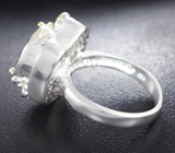 Серебряное кольцо с аметистом, цитрином и родолитами