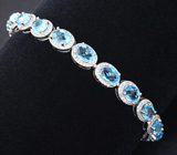Элегантный серебряный браслет с насыщенно-синими топазами Серебро 925