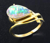 Золотое кольцо с топовым ограненным эфиопским опалом 1,7 карата Золото