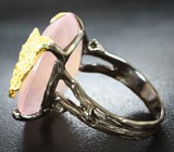 Серебряное кольцо с розовым кварцем и бериллами Серебро 925