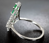Великолепное серебряное кольцо с изумрудами Серебро 925