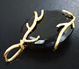 Кулон с черным турмалином - шерлом 44,19 карата Золото