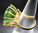 Золотое кольцо с зеленым турмалином 47,9 карата и бриллиантами Золото