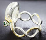 Серебряное кольцо с лунным камнем, перидотом и диопсидом Серебро 925
