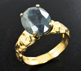 Золотое кольцо с крупным уральским александритом 6,2 карата Золото