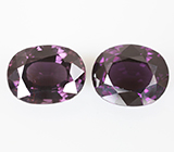 Подвески для серег с пурпурными шпинелями со сменой цвета 4,72 карата Золото