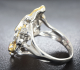 Серебряное кольцо с родолитами гранатами и пурпурными турмалинами Серебро 925