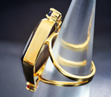 Золотое невероятно-яркое кольцо с крупным аммолитом аммонита 26,37 карата и разноцветными сапфирами Золото