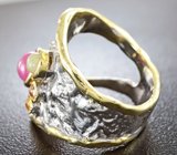 Серебряное кольцо с розовыми сапфирами, эфиопским опалом и цитринами