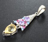 Замечательный серебряный комплект с цитринами