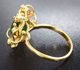 Золотое кольцо с "неоновым" полихромным турмалином 3,71 карата, сапфирами и бриллиантами