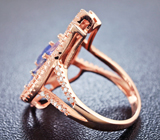 Ажурное серебряное кольцо с танзанитами Серебро 925