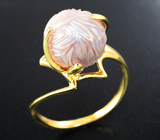 Золотое кольцо с резной жемчужиной Edison 8,05 карата Золото