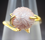 Золотое кольцо с резной жемчужиной Edison 8,05 карата Золото