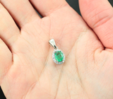 Прелестный серебряный кулон с ярким изумрудом Серебро 925