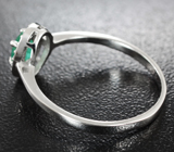 Прелестное  серебряное кольцо с ярким изумрудом Серебро 925