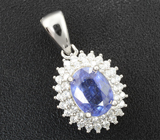 Замечательный серебряный комплект с яркими синими сапфирами Серебро 925