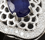 Ажурное серебряное кольцо с насыщенно-синим сапфиром Серебро 925