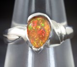 Серебряное кольцо с кристаллическим эфиопским опалом