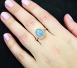Стильное серебряное кольцо с аквамарином Серебро 925