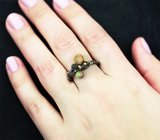 Серебряное кольцо с кристаллическими эфиопскими опалами