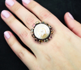 Серебряное кольцо с перламутром и разноцветными турмалинами Серебро 925