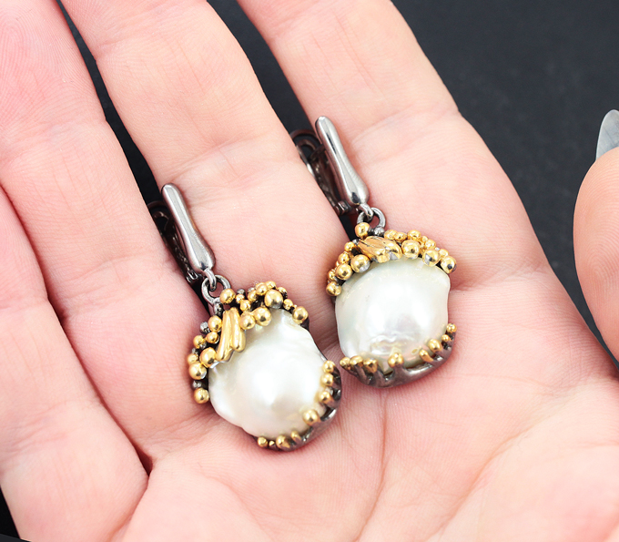 Серебряные серьги с жемчугом барокко 54,1 карата купить в интернет ...