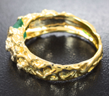 Золотое кольцо с ярким уральским изумрудом 0,72 карата и бриллиантами Золото