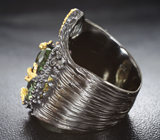 Серебряное кольцо с празиолитом, голубым топазом и аметистом Серебро 925
