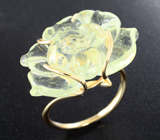 Золотое кольцо с резным бериллом 19,72 карата Золото