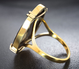 Золотое кольцо с опаловой камеей на ониксе 11,58 карата Золото