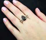 Серебряное кольцо с дымчатым кварцем и желтыми сапфирами Серебро 925