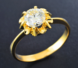 Золотое кольцо с муассанитом топовой огранки 0,94 карата Золото