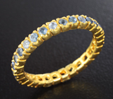 Изящное серебряное кольцо с синими сапфирами бриллиантовой огранки Серебро 925