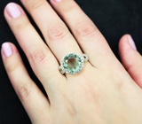 Серебряное кольцо с зеленым аметистом авторской огранки Серебро 925