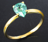 Золотое кольцо с чистейшим уральским изумрудом 0,95 карата Золото
