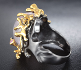 Серебряное кольцо с розовым кварцем и розовыми сапфирами Серебро 925