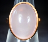 Золотое элегантное кольцо с нежно-розовым кварцем 20,03 карата Золото