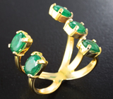 Золотое кольцо с уральскими изумрудами топового цвета 2,03 карата Золото