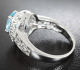 Ажурное серебряное кольцо с голубым топазом Серебро 925