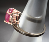 Серебряное кольцо с рубином, родолитами гранатами и турмалинами Серебро 925