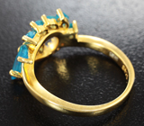 Изящное серебряное кольцо с «неоновыми» апатитами Серебро 925