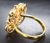 Золотое кольцо с танзанитами 3,58 карата и бриллиантами Золото