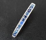 Серебряный комплект с васильково-синими сапфирами бриллиантовой огранки Серебро 925