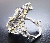 Серебряное кольцо с аметистами и цитринами