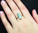 Серебряное кольцо с кристаллическим эфиопским опалом 2,05 карата и разноцветными сапфирами